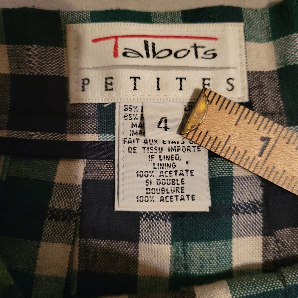 Talbots Green and Black Plaid A-Line Skirt - Picture 2 of 11